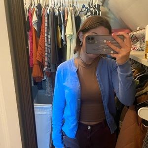 Periwinkle button up cardigan.